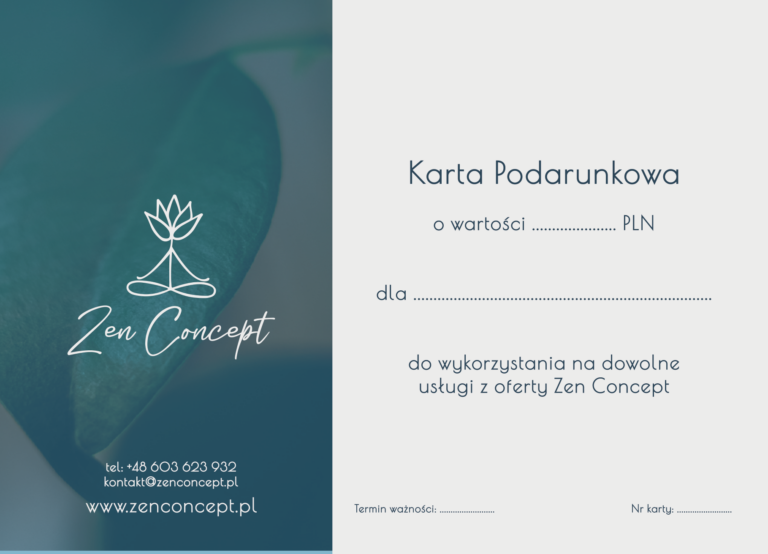 Grafika karty podarunkowej Zen Concept
